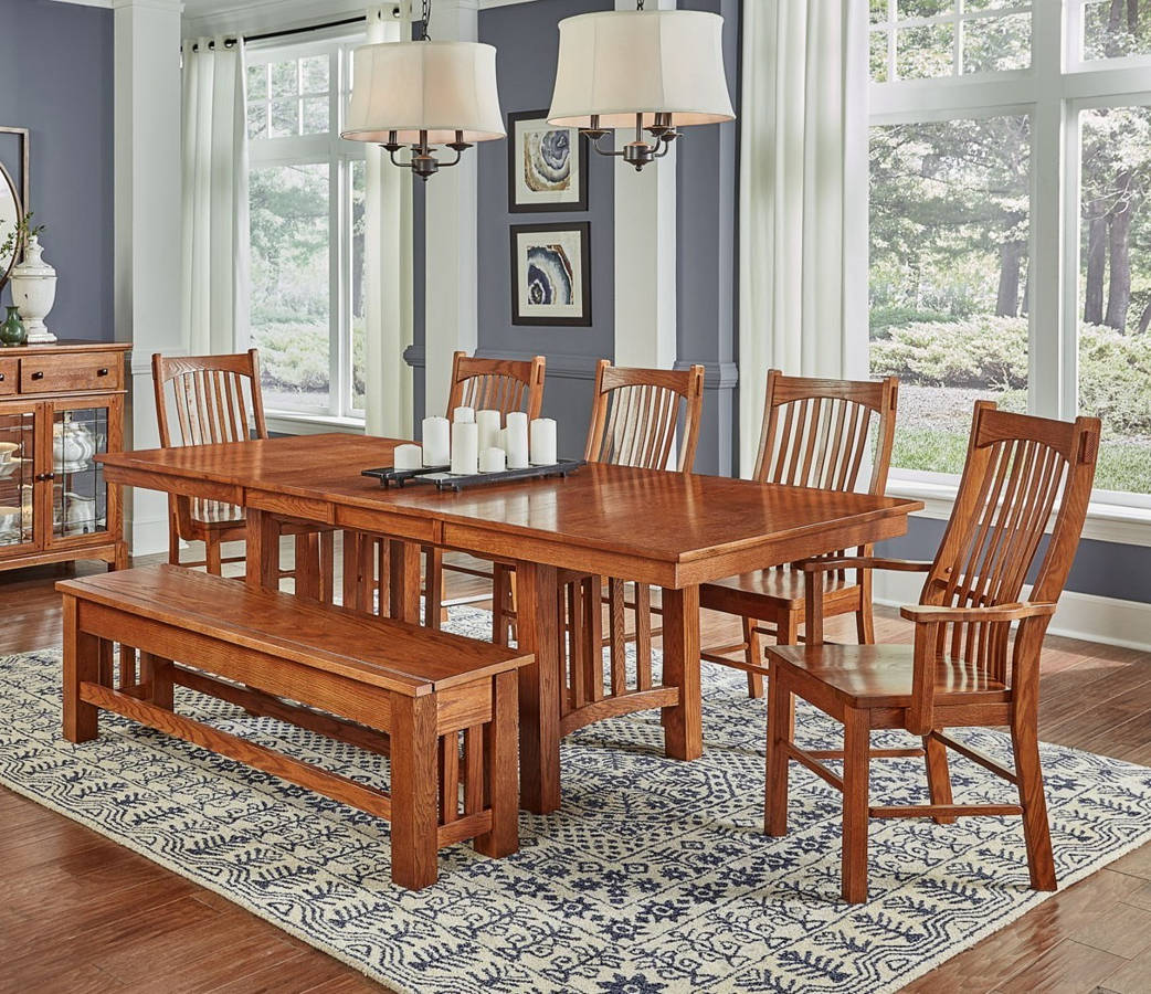 Mission Dining Room Table : Mission Style Off White Wood Extendable