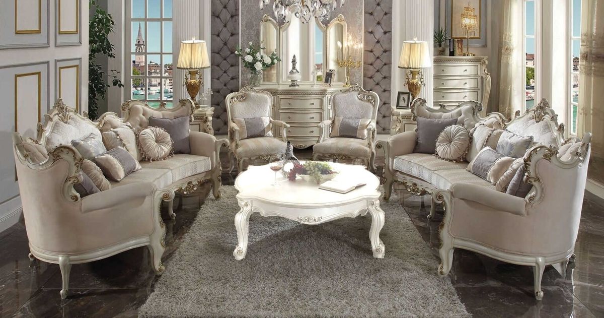 Acme Furniture Picardy Antique Pearl, Antique Living Room Set