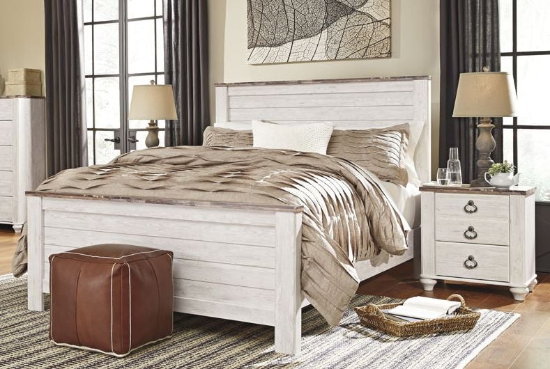 Ashley Furniture Willowton 2pc Bedroom, Willowton Queen Panel Bed