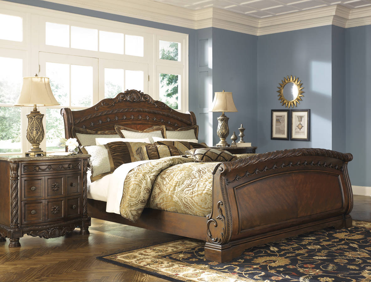 ashley furniture north shore 4pc bedroom set with cal king sleigh