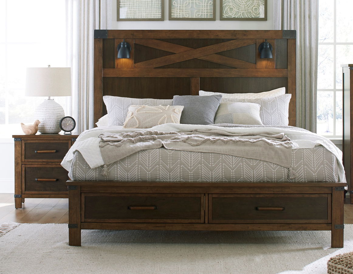 ashley furniture wyattfield walnut brown 4pc bedroom set with
