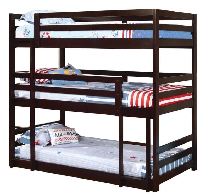 Coaster Furniture Sandler Cappuccino, Coaster Triple Bunk Bed Assembly Instructions