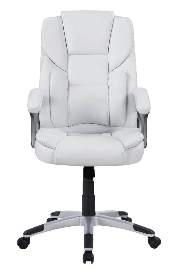 Coaster Furniture White Faux Leather Metal Office Chair The Classy Home