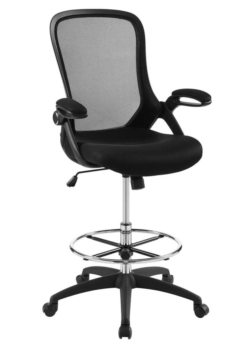 Black Modway EEI-3190-BLK Assert Mesh Drafting Chair