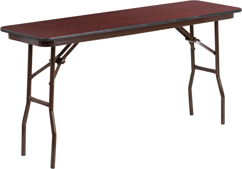 Flash Furniture 18 by 60" Rectangular Mahogany Melamine Laminate Folding Trainin for sale online 