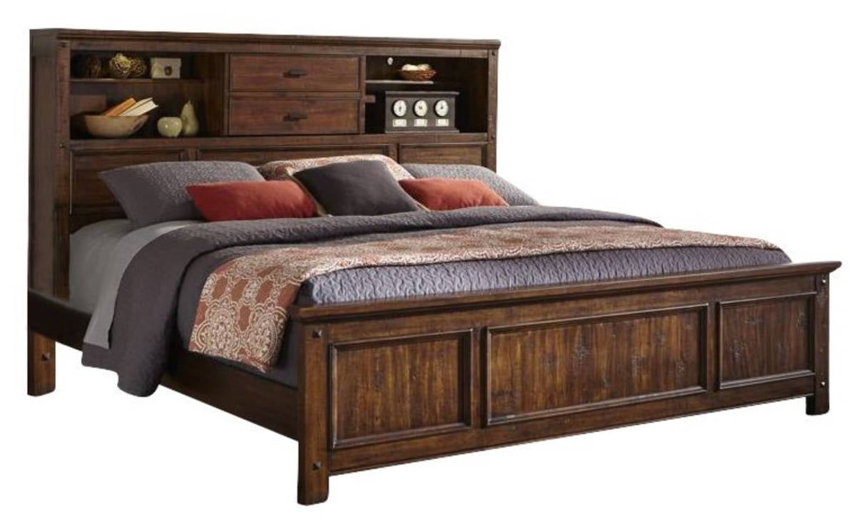 Intercon Wolf Creek Acacia King, Bookcase Bed Frame King