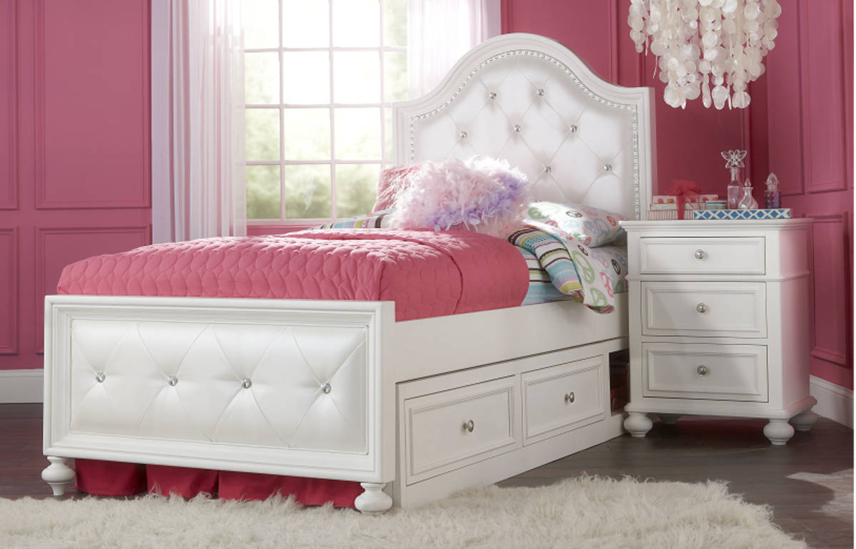 twin bed with storage for girl
