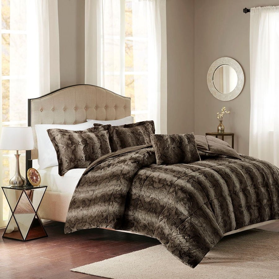 Olliix Madison Park Duke Faux Fur Comforter Mini Set Mp10-3068 for sale online 