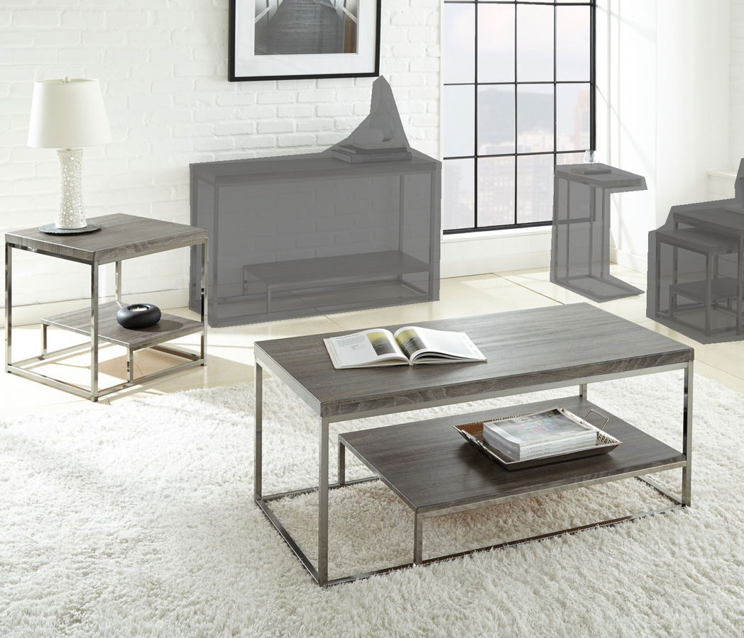 Steve Silver Lucia Gray Black 3pc Coffee Table Set The Classy Home