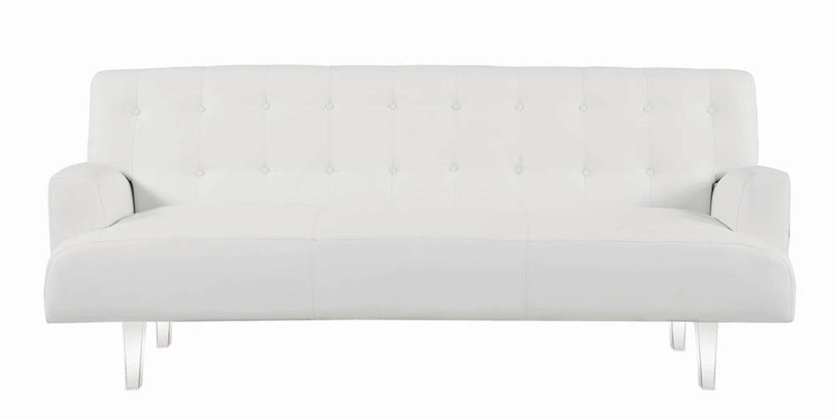Coaster Furniture White Faux Leather, White Faux Leather Sofa Bed
