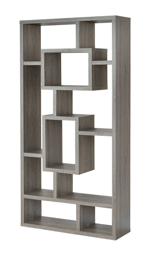 Coaster Furniture Weathered Grey Wood, Bookcase 8 Ft Tall