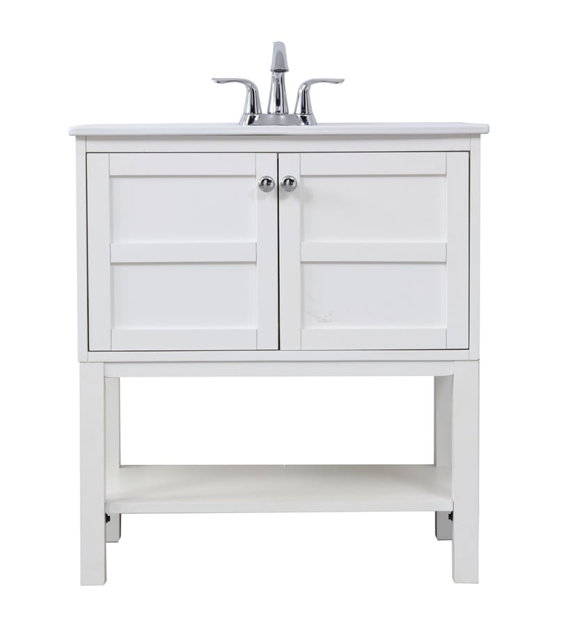 Elegant Decor Mason White 30 Inch Single Bathroom Vanity Set The Classy Home - 30 Inch Wide Bathroom Cabinet