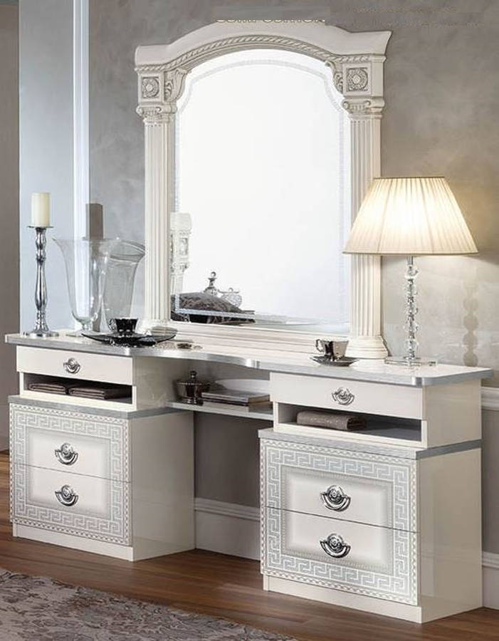 Esf Camelgroup Italy Aida White Silver, White Dresser With Vanity Mirror