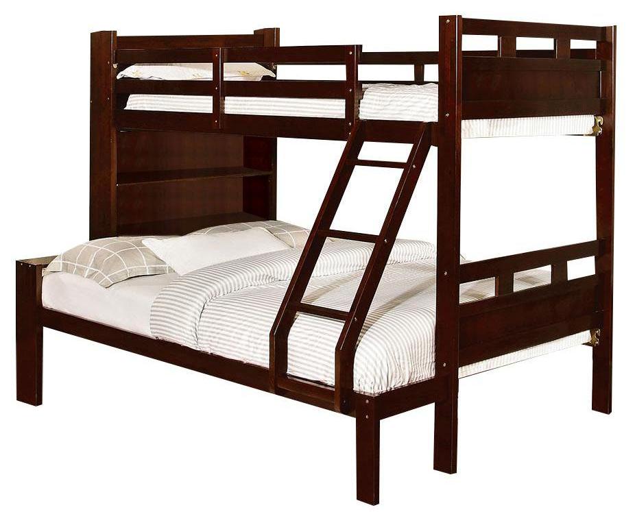 Full Bunk Bed With Book Shelf, Twin Over Full Bunk Bed With Bookcase