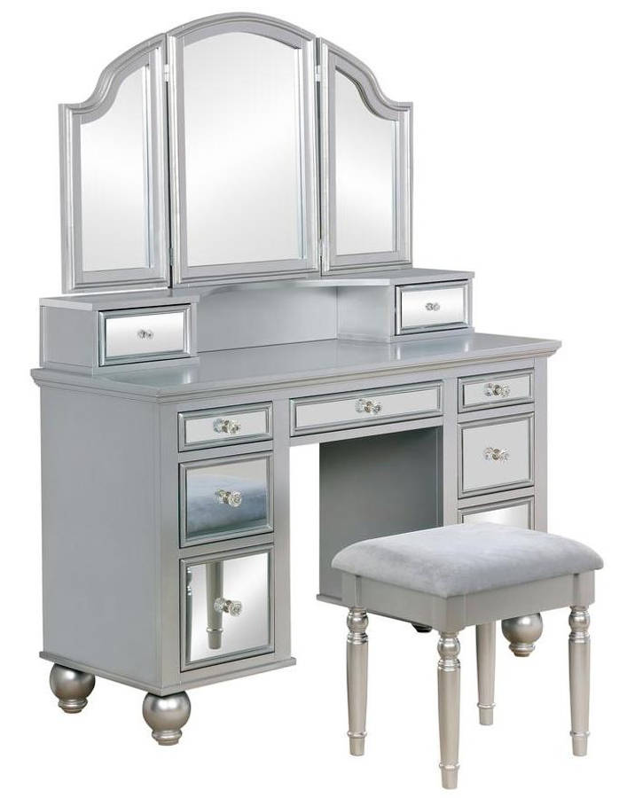 Furniture Of America Tracy Silver, Silver Vanity Table