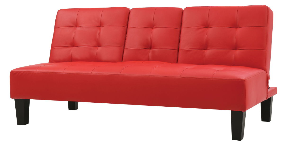 Glory Furniture Richie Red Faux Leather, Red Leather Sofa Sleeper