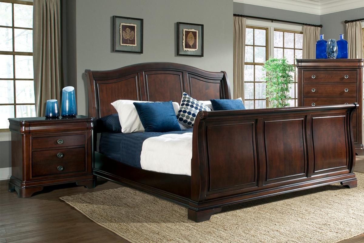 Picket House Conley Cherry Wood 2pc, Wood Sleigh Bed King
