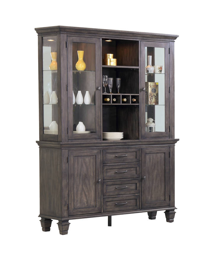 Sunset Trading Shades Of Weathered Grey, Grey China Cabinet With Hutch
