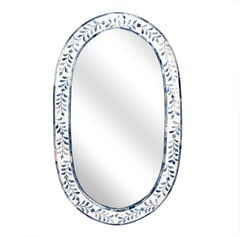 Butler Specialty Company Trubadur and Bone Inlay Wall Mirrored, White and Blue