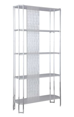 Contemporary Melamine Shelves & Seashell Veneer Accent Back