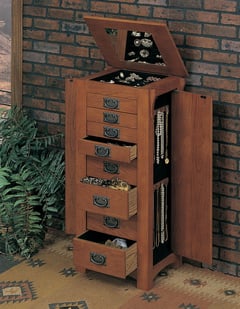 Powell Furniture Anna Lee Mission Oak Jewelry Armoire