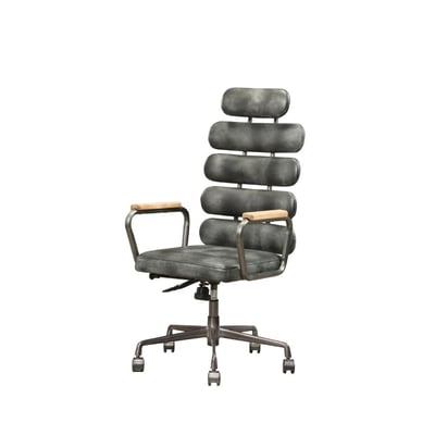 Acme Furniture Calan Vintage Black Leather Office Chair