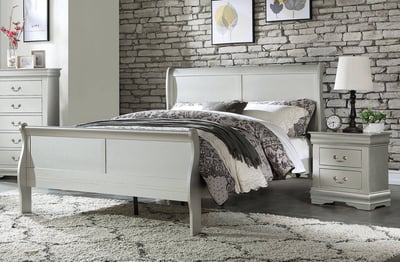 Acme Furniture Louis Philippe Platinum 2pc Bedroom Set with Full Bed