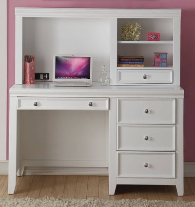 Acme Furniture Lacey White Computer Desk with Hutch