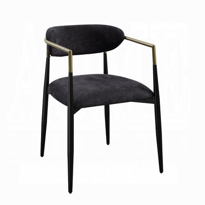 2 Acme Furniture Jaramillo Contemporary Black Arm Chairs