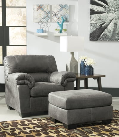 Ashley Furniture Bladen Contemporary Slate Chair And Ottoman Set