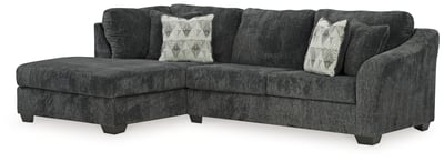 Ashley Furniture Biddeford Contemporary Ebony 2-Piece Sleeper Sectional Wit...
