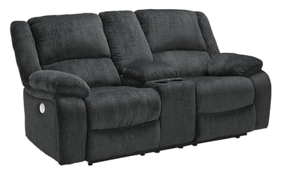 Ashley Furniture Draycoll Slate Power Double Reclining Console Loveseat