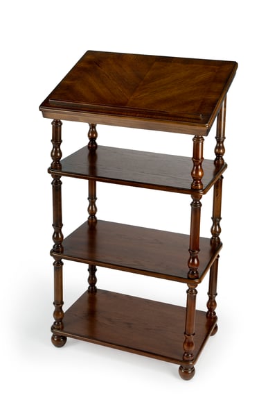 Butler Specialty Alden Medium Brown 4 Tier Library Stand