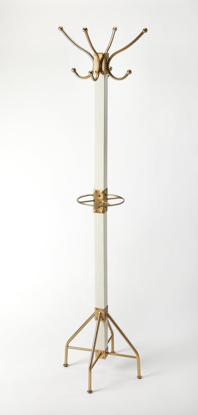 Butler Specialty Logan Square White Gold Coat Rack