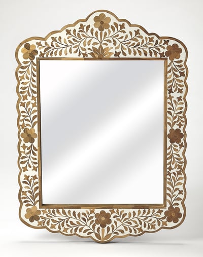 Butler Specialty Vivienne Light Brown Bone Inlay Wall Mirror