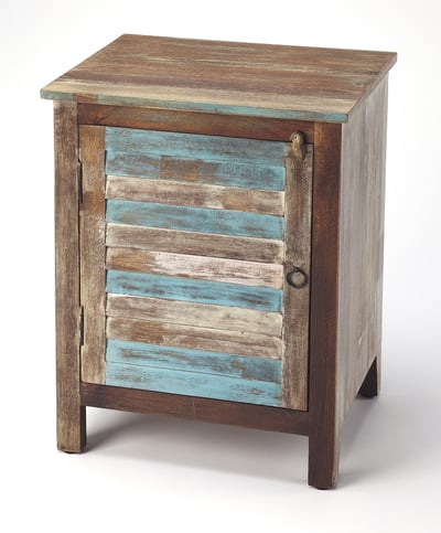 Butler Specialty Artifacts Rustic Shutter Painted Accent Cabinet
