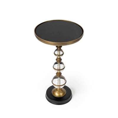 Butler Specialty Forella Black Bronze Clear Pedestal End Table