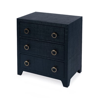Butler Specialty Bar Harbor Raffia Navy Blue 3 Drawer Chest