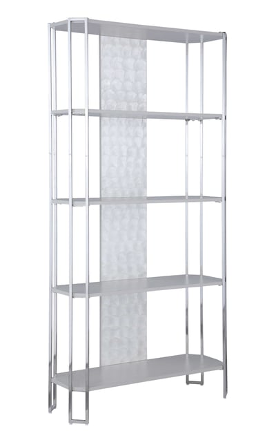 Chintaly Imports Kendall Pearl Grey Contemporary Bookshelf