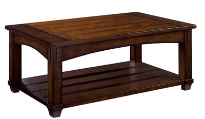 Hammary Tacoma Rustic Brown Rectangular Lift Top Cocktail Table