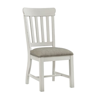 2 Intercon Drake Rustic White French Oak Slat Back Dining Chairs