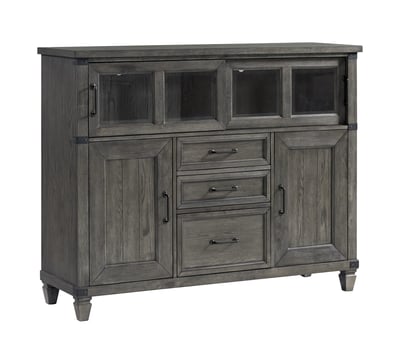 Intercon Foundry Brushed Pewter Sliding Door Cabinet