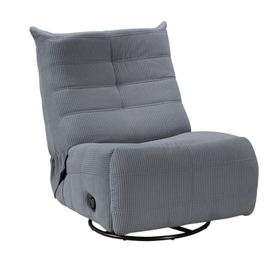 Lilola Home Georgena Blue Gray Corduroy Swivel Glider Recliner