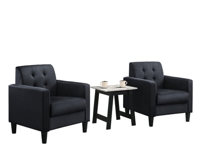 Lilola Home Hale Black 3pc Living Room Set
