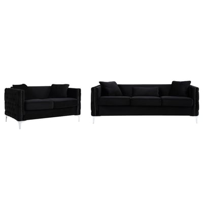 Lilola Home Bayberry Black 2pc Living Room Set