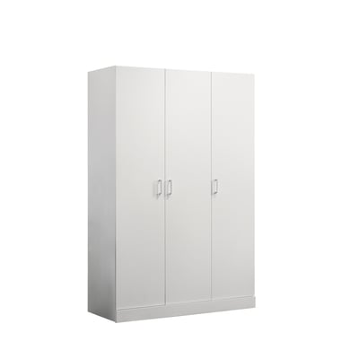 Lilola Home Declan White 3 Doors Wardrobe Armoire