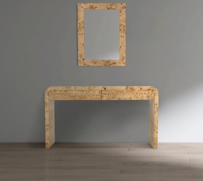 Meridian Furniture Cresthill Natural Ash Console and Mirror