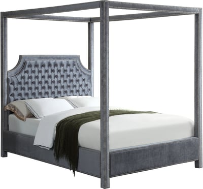 Design Edge Chinchilla  Grey Velvet King Bed