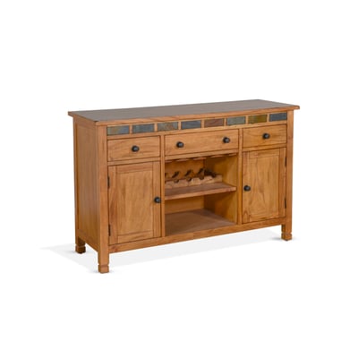Purity Craft Sedona Rustic Oak Buffet with Natural Slate