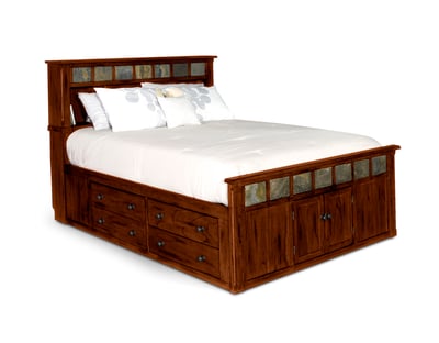 Purity Craft Santa Fe Dark Chocolate King Storage Bed with Slate